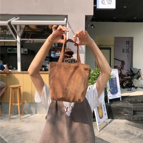 1 Pc Small Corduroy Tote Bag 8.3 X 4 X 10.2 Inch