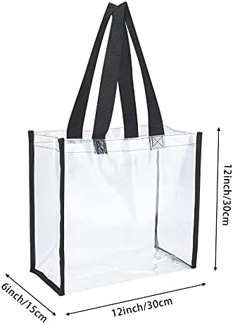 2-Pack Clear Tote Bag Stadium Approved 12x12x6 Transparent See Through Clear Tote Bag For Work Concerts