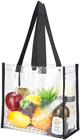 2-Pack Clear Tote Bag Stadium Approved 12x12x6 Transparent See Through Clear Tote Bag For Work Concerts