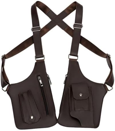 双肩腋下包 2025 新款男士战术单肩包 多口袋户外防盗战术包(棕色)