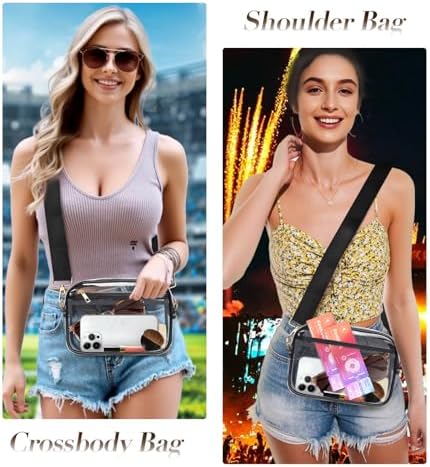 体育场活动透明包 3 个口袋透明钱包 适合音乐会和运动活动