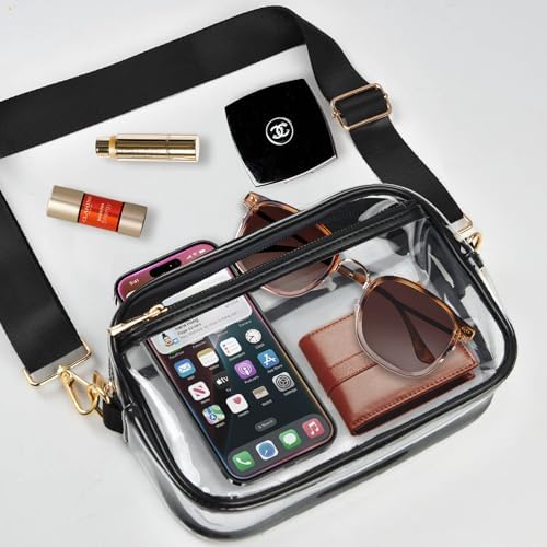 体育场活动透明包 3 个口袋透明钱包 适合音乐会和运动活动