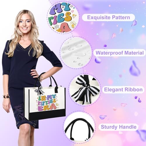 50th Birthday Gifts For Women Her Funny Birthday Gifts For 50 Year Old Woman Unique 50 Fabulous 1975 Tote Bag Set Happy 50th BirthdayGift Basket For Her Mom Sister Friend Wife