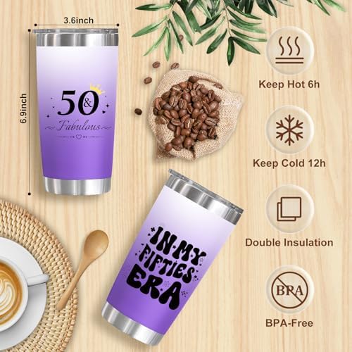 50th Birthday Gifts For Women Her Funny Birthday Gifts For 50 Year Old Woman Unique 50 Fabulous 1975 Tote Bag Set Happy 50th BirthdayGift Basket For Her Mom Sister Friend Wife