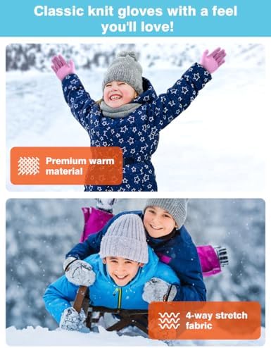 6 Pairs Of Kids Gloves Knitted Wool Gloves Children Full Fingers Stretchy Warm Mittens For Boys Girls