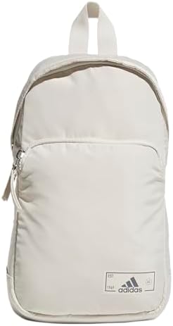 adidas 阿迪达斯 Essentials 女式和男士吊带小号斜挎包 (5L) 氧化铝米色/灰色 4 / 2.0 單一尺寸