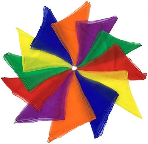 AIVIAI Dance Scarves Music Scarves for Children Movement and Juggling 12pcs