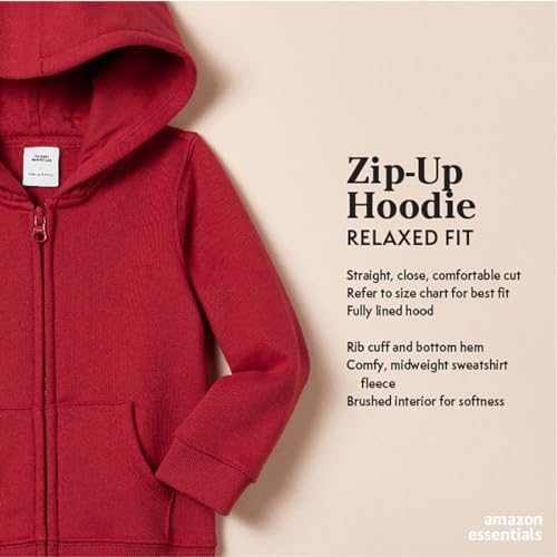 Amazon Essentials Girls And Toddlers' Fleece Zip-Up Hoodie Sweatshirt