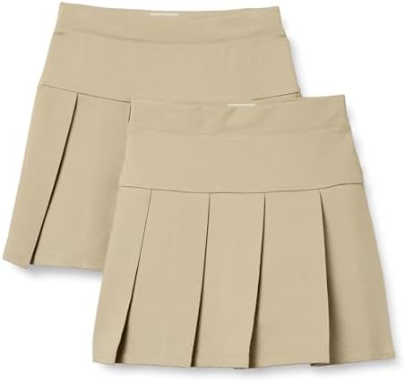 Amazon Essentials Girls' Uniform Pleated Skort Skirt Pack of 2
