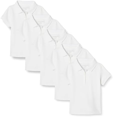 Amazon Essentials girls Uniform Short-sleeve Interlock Polo Shirts