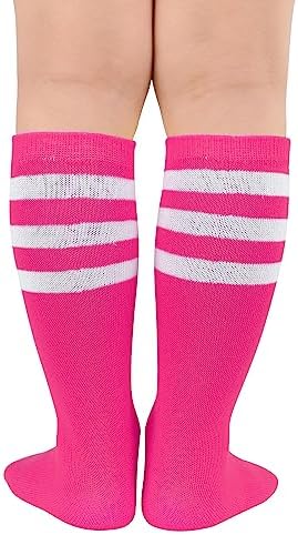 American Trends Toddler Kids Youth Soccer Socks-Long Knee High Socks For Boys Girls Baseball Softball Football 1-12 Years