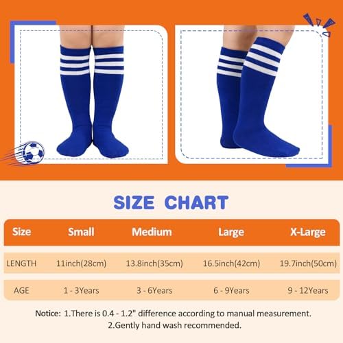 American Trends Toddler Kids Youth Soccer Socks-Long Knee High Socks For Boys Girls Baseball Softball Football 1-12 Years
