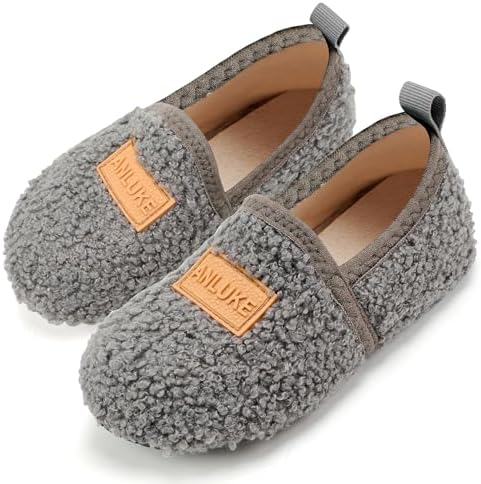 ANLUKE Kids Toddler Slippers Boys Girls Indoor House Shoes Non-Slip Slippers Socks Outdoor Warm Walking Shoes