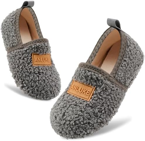 ANLUKE Kids Toddler Slippers Boys Girls Indoor House Shoes Non-Slip Slippers Socks Outdoor Warm Walking Shoes