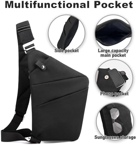 Anti Theft Travel Bag One Shoulder Large Capacity Cross-body Bag Chest Fashion Lightweight Sling Bags For Travel Sports