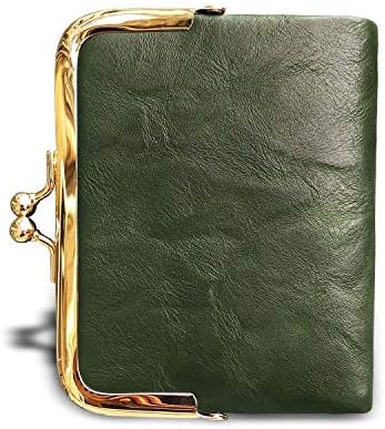 AOXONEL Womens Wallet Small Rfid Ladies Compact Bifold Leather Vintage Coin Purse With Zipper And Kiss Lock