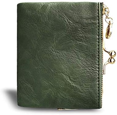 AOXONEL Womens Wallet Small Rfid Ladies Compact Bifold Leather Vintage Coin Purse With Zipper And Kiss Lock