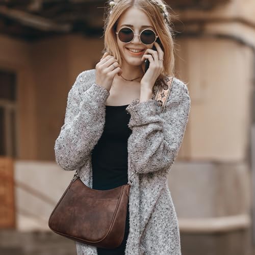 APHISON Trendy Leather Crossbody Purse With Adjustable Strap Women's Shoulder Handbag