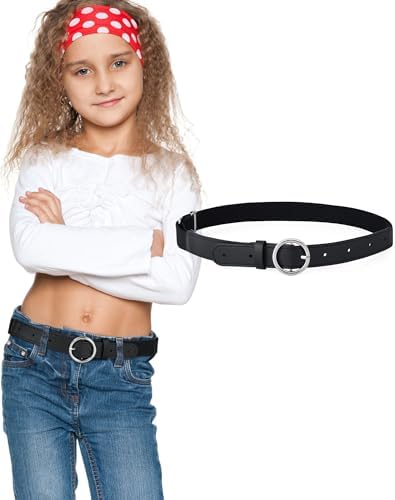 AWAYTR Kids Elastic Leather Belt - Stretch Belt for 3-16 Girls and Boys 16"-31.5"