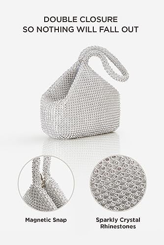 BABEYOND Women's Rhinestone Clutch Evening Bags Sparkly Glitter Triangle Purse For 1920s Party Prom Wedding