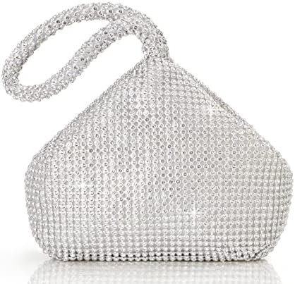 BABEYOND Women's Rhinestone Clutch Evening Bags Sparkly Glitter Triangle Purse for 1920s Party Prom Wedding