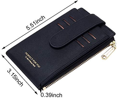 Badiya RFID 卡包钱包女士超薄钱包双折多卡包拉链零钱包