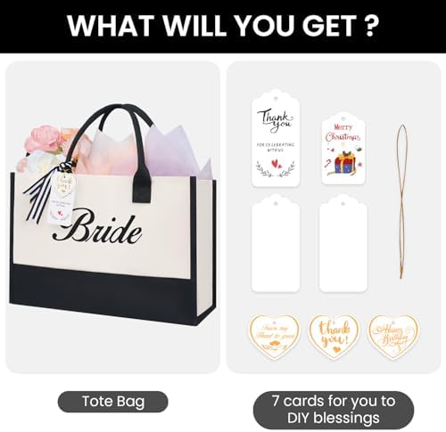 BAGAIL Initial Tote Bag Personalized Birthday Gifts For Women Teacher Friends Mom Wedding Monogrammed Beach Bag