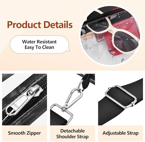 Bagenius Clear Bag For Stadium Events Clear Purse With Removable Strap Transparent Bag For Sports Concert And Festivals