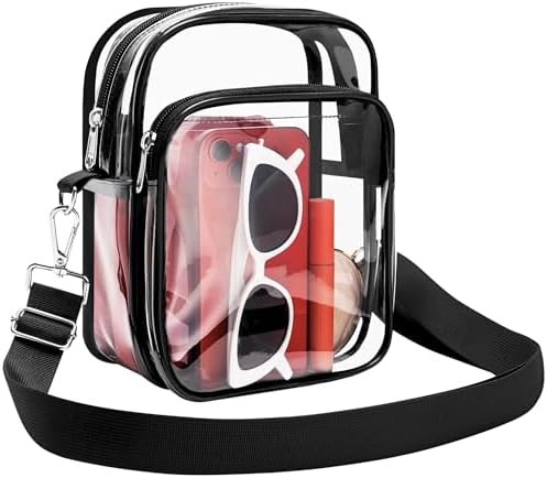 Bagenius Clear Bag for Stadium Events Clear Purse with Removable Strap Transparent Bag for Sports Concert and Festivals