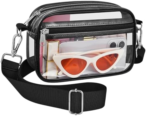 Bagenius Clear Bag for Stadium Events Clear Purse with Removable Strap Transparent Bag for Concert and Sport Events