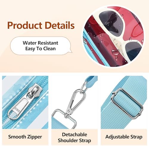 Bagenius Clear Bag For Stadium Events Clear Purse With Removable Strap Transparent Bag For Sports Concert And Festivals
