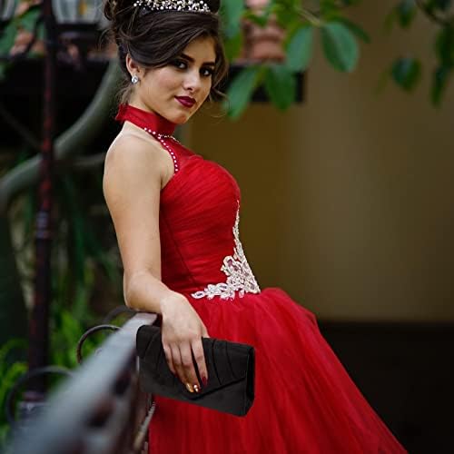 BBjinronjy Clutch Purse Evening Bag For Women Evening Wedding Party Velvet Suede Pleated Handbag