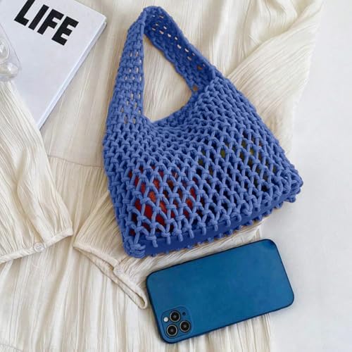 Beach Bag for Women Crochet Shoulder Purse Slouchy Tote Handbag for Travel Picnic Vacation Beach Accessories Backpack Wallet