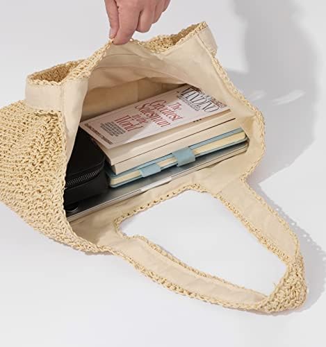 Beach Bags For Women - Summer Soft Large Woven Shoulder Purse Handbag Beach Tote Straw Bag For Summer Vacation