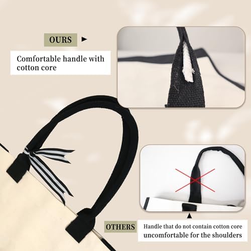 BeeGreen Embroidery Monogram Initial Tote Bag For Women Teacher Mom Friend Personalized Gift For Birthday Beach Wedding Work