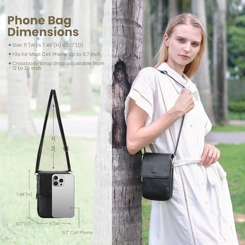 Befen Genuine Leather Small Crossbody Bags For Women Cell Phone Cross Body Purse Bag With RFID Blocking Card Slots