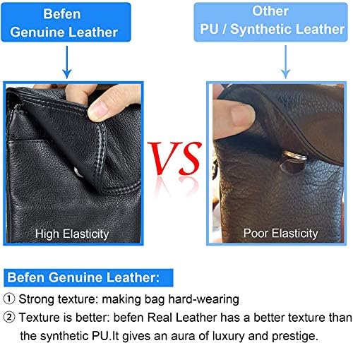 Befen Genuine Leather Small Crossbody Bags For Women Cell Phone Bag Cross Body Purses Silver Zipper