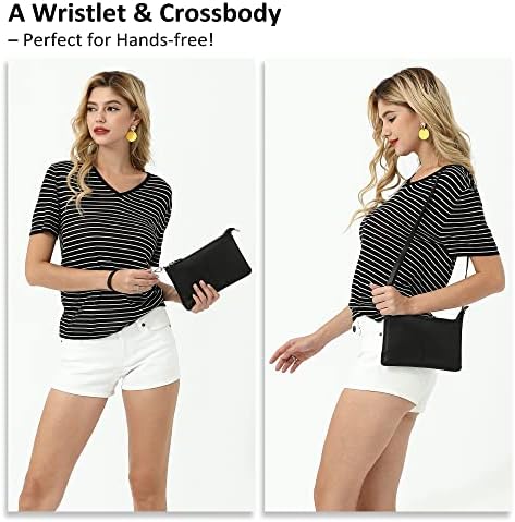 Befen Genuine Leather Wristlet Clutch Wallet Purses Small Crossbody Bags For Women With RFID Blocking Card Slots