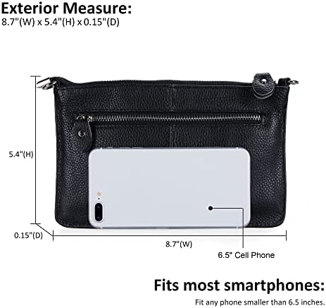 Befen Genuine Leather Wristlet Clutch Wallet Purses Small Crossbody Bags For Women With RFID Blocking Card Slots