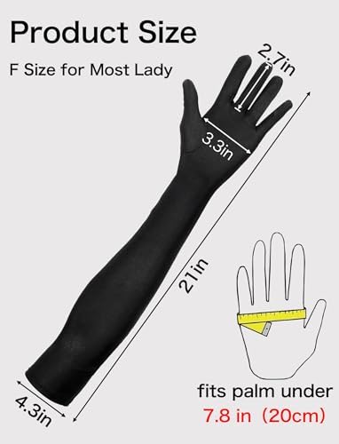 BEVTEE Long Black Gloves Women Formal 2 Pairs Opera Gloves Costume Stretchy Satin Gloves 1920s Accessories 20.8 Inch