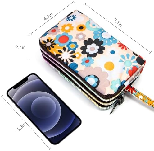 BIAOTIE Large Capacity Wristlet Wallet - Women Printed Nylon Waterproof Handbag Clutch Purse