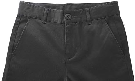 Bienzoe Girls School Uniform Pants: Adjustable Waist Cotton Stretch Regular Size Flat Front Kids Slacks