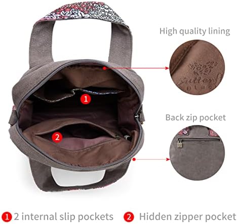 Black Butterfly Premium Canvas Shoulder Bag Top Handle For Women Lightweight Handbag Small Style Crossbody