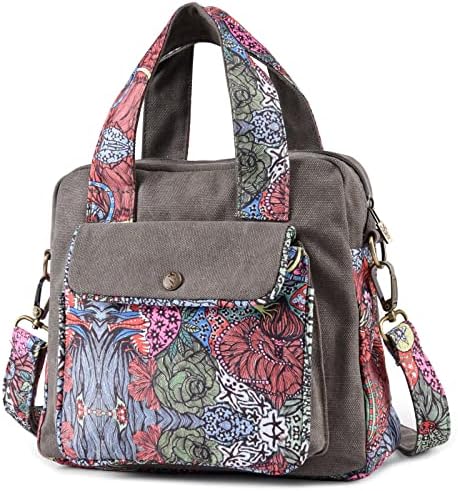 Black Butterfly Premium Canvas Shoulder Bag Top Handle for Women Lightweight Handbag Small Style Crossbody