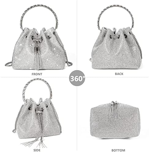 Bling Crystal Rhinestone Purse For Women Sparkly Clutch Handbag Crossbody Bag For Evening Wedding Party Prom