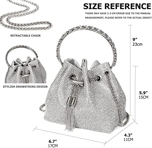 Bling Crystal Rhinestone Purse For Women Sparkly Clutch Handbag Crossbody Bag For Evening Wedding Party Prom