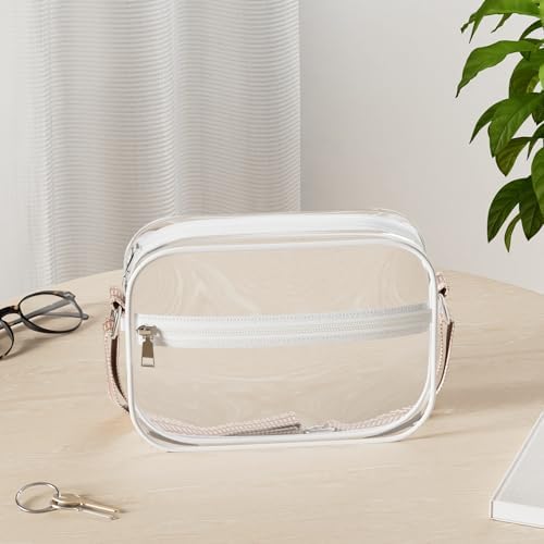 BOSTANTEN Clear Bag For Women Stadium Approved Clear Bags Small Crossbody Purse Trendy For Concerts Sports Events