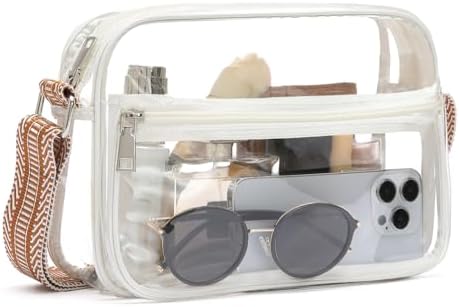 BOSTANTEN Clear Bag for Women Stadium Approved Clear Bags Small Crossbody Purse Trendy for Concerts Sports Events