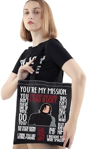 BWWKTOP Bucky Tote Bag Superheros Barnes Fans Gift Even When I Had Nothing White Wolf Shoulder Bag Bucky Merch