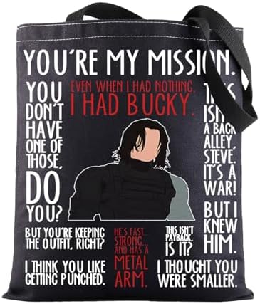 BWWKTOP Bucky Tote Bag Superheros Barnes Fans Gift Even When I Had Nothing White Wolf Shoulder Bag Bucky Merch